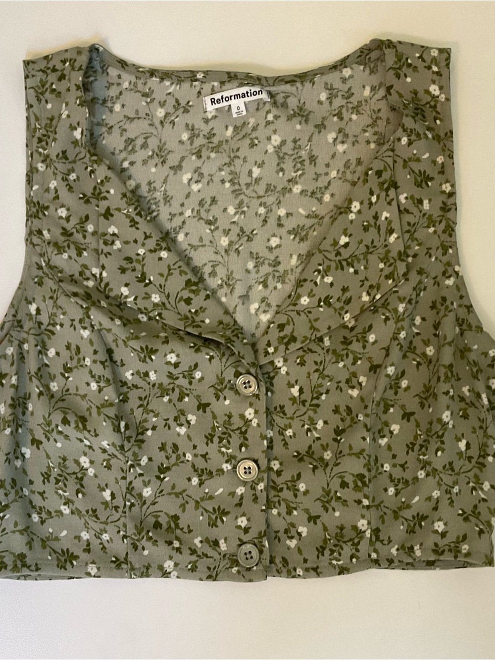 Reformation Ember Floral Button Front Vest Top 0